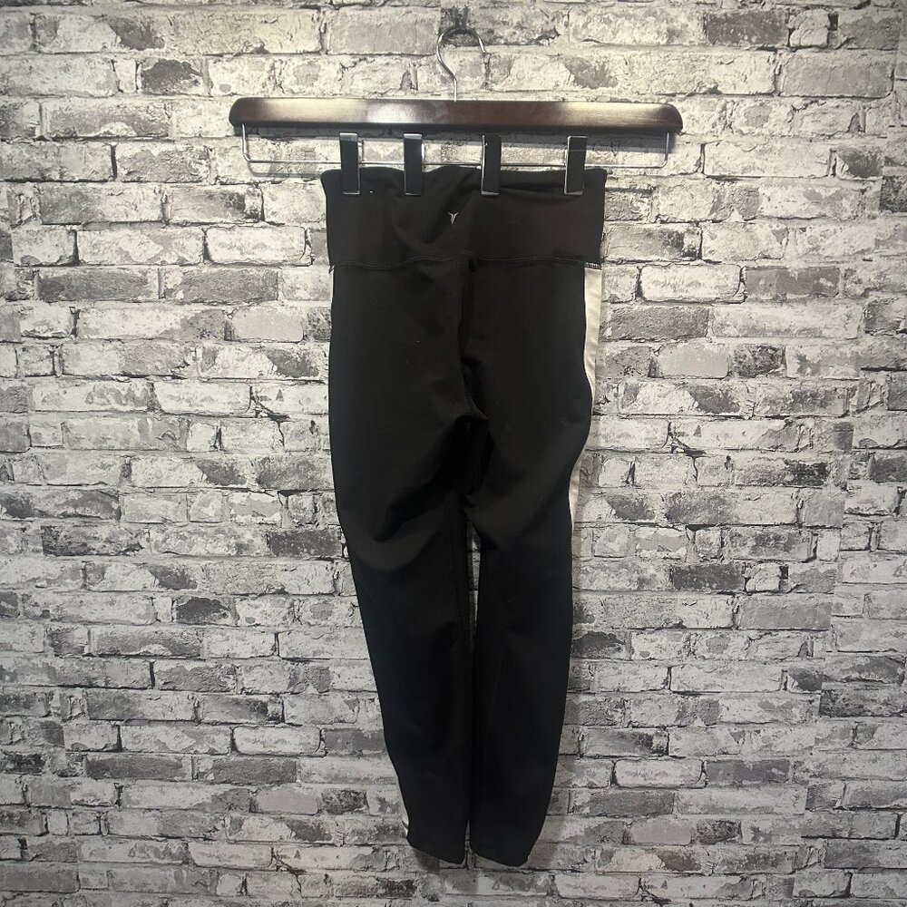 EUC Old Navy Active Go Dry Black Pants w/ White Stripes Size Medium